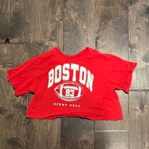 H&M Red Boston Graphic Tee